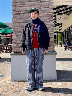 「アイテム（ブルゾン）」を使った、BEAMS HEART WOMENさん（レディース・151cm）の秋コーディネート