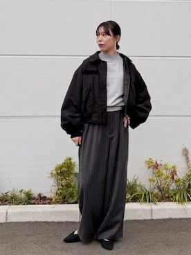 「アイテム（つなぎ/オールインワン、グレー系）」を使った、BEAMS HEART WOMENさん（レディース・164cm）の秋コーディネート