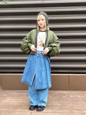 「猫」｜「アイテム（ジャケット/アウター）」を使った、BEAMS HEART WOMENさん（レディース・153cm）の冬コーディネート