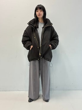 「BEAMS HEART（ビームスハート）のヴィンテージライク スウェット パンツ（スウェットパンツ、グレー系）」を使った、BEAMS HEART WOMENさん（レディース・160cm）の秋コーディネート
