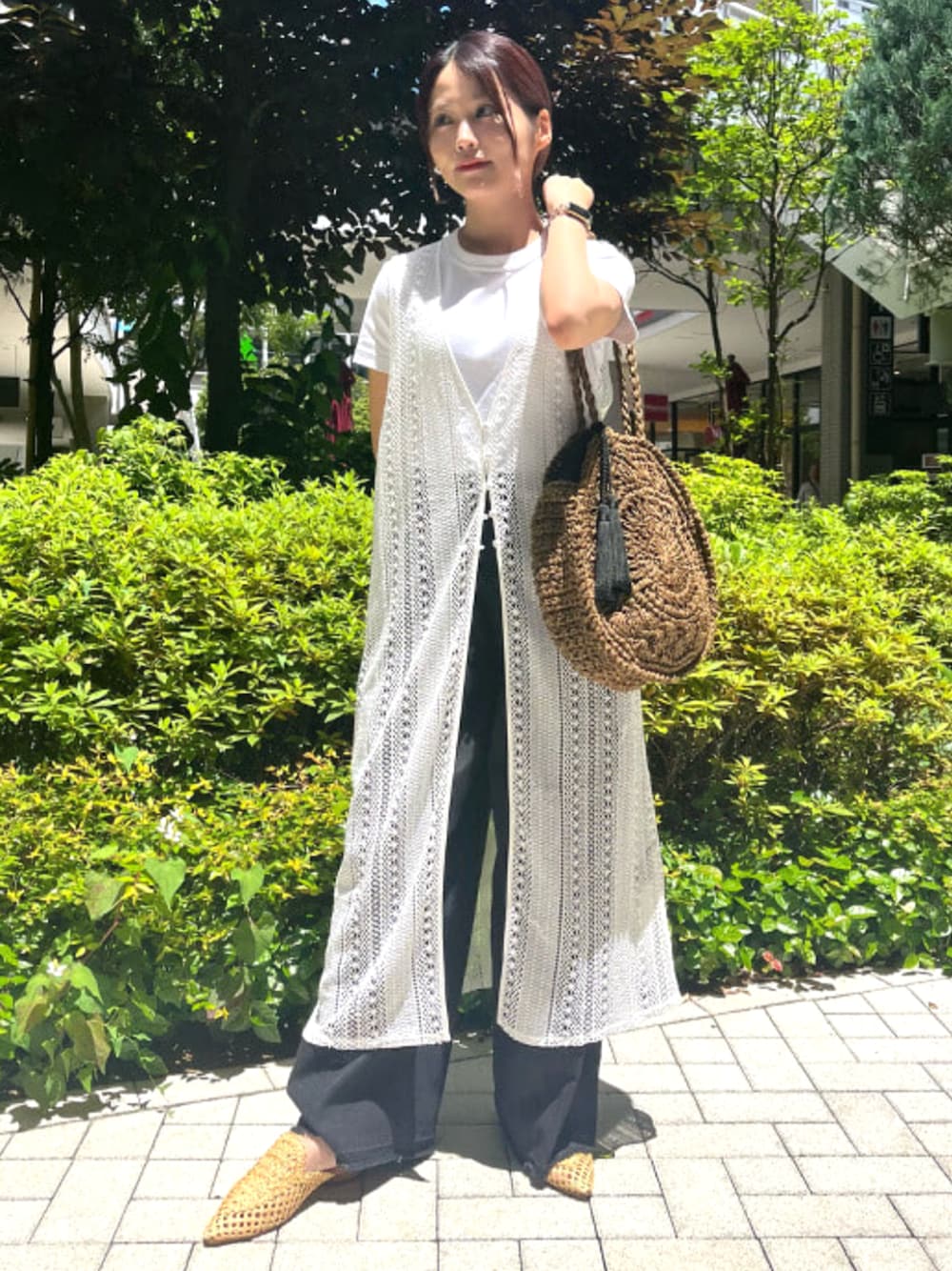 BEAMS HEART / ペーパーレース編み ミュールサンダルを使った