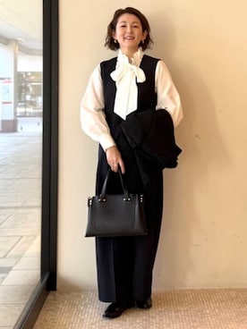 「アイテム（つなぎ/オールインワン）」を使った、BEAMS HEART WOMENさん（レディース・163cm）の冬コーディネート