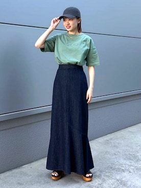 「初夏コーデ」｜「アイテム（キャップ、グレー系）」を使った、BEAMS HEART WOMENさん（レディース・158cm）の春コーディネート