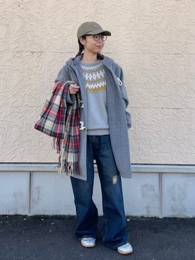 「アイテム（ダッフルコート）」を使った、BEAMS HEART WOMENさん（レディース・153cm）の秋コーディネート