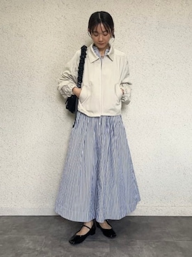 「大人ガーリー」｜「アイテム（ブルゾン）」を使った、BEAMS HEART WOMENさん（レディース・160cm）の冬コーディネート
