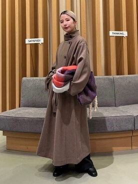 「ママファッション」｜「アイテム（チェスターコート）」を使った、BEAMS HEART WOMENさん（レディース・158cm）の秋コーディネート
