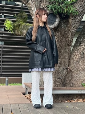 「アイテム（ミリタリージャケット）」を使った、BEAMS HEART WOMENさん（レディース・154cm）の夏コーディネート