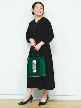 「セレモニーコーデ」｜「アイテム（ワンピース）」を使った、BEAMS HEART WOMENさん（レディース・163cm）の冬コーディネート