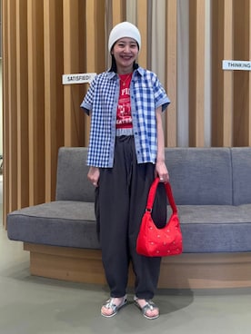 「春カラー」｜「アイテム（ニットキャップ/ビーニー）」を使った、BEAMS HEART WOMENさん（レディース・155cm）の春コーディネート