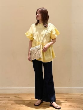 「大人カジュアルコーデ」｜「アイテム（サンダル）」を使った、BEAMS HEART WOMENさん（レディース・165cm）の夏コーディネート