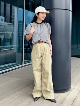 「BEAMS HEART（ビームスハート）のクレリック メロー ブラウス（シャツ/ブラウス、その他）」を使った、BEAMS HEART WOMENさん（レディース・153cm）の春コーディネート