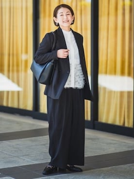 「セレモニーコーデ」｜「アイテム（トートバッグ）」を使った、BEAMS HEART WOMENさん（レディース・163cm）の冬コーディネート
