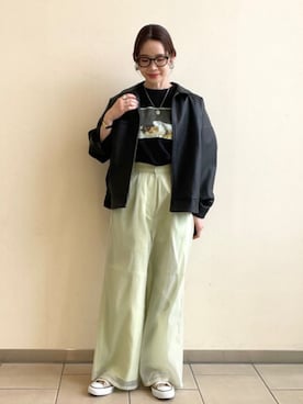 「春カラー」｜「アイテム（ブルゾン）」を使った、BEAMS HEART WOMENさん（レディース・157cm）の春コーディネート