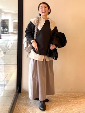 「大人ガーリー」｜「アイテム（ブルゾン）」を使った、BEAMS HEART WOMENさん（レディース・163cm）の春コーディネート