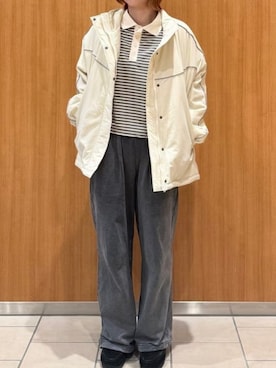 「アイテム（ライダースジャケット）」を使った、BEAMS HEART WOMENさん（レディース・167cm）の冬コーディネート