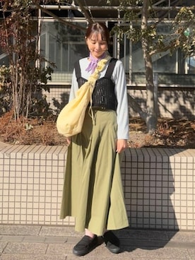 「ビスチェコーデ」｜「アイテム（スカート）」を使った、BEAMS HEART WOMENさん（レディース・163cm）の冬コーディネート