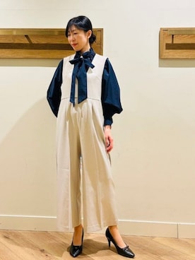 「アイテム（つなぎ/オールインワン）」を使った、BEAMS HEART WOMENさん（レディース・163cm）の冬コーディネート