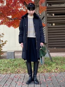 BEAMS HEART WOMEN 襟ファー付き ステッチレス ダウンコート BEAMS HEART（ビームス ハート）襟ファー付き ステッチレス