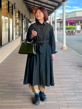 「アイテム（ワンピース/ドレス）」を使った、BEAMS HEART WOMENさん（レディース・171cm）の秋コーディネート