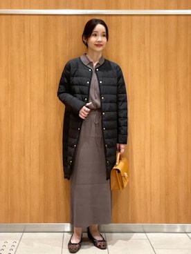 「アイテム（ダウンジャケット/コート）」を使った、BEAMS HEART WOMENさん（レディース・157cm）の秋コーディネート
