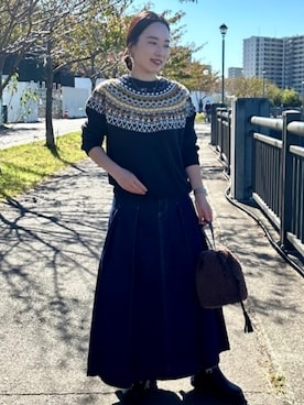 「アイテム（デニムスカート）」を使った、BEAMS HEART WOMENさん（レディース・160cm）の秋コーディネート