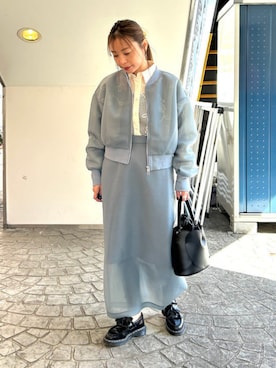 「春カラー」｜「アイテム（ブルゾン）」を使った、BEAMS HEART WOMENさん（レディース・153cm）の春コーディネート