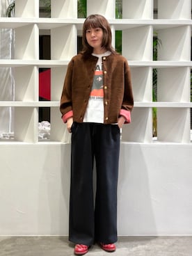 「BEAMS HEART（ビームスハート）のクールガール フォト Tシャツ（Tシャツ/カットソー、その他）」を使った、BEAMS HEART WOMENさん（レディース・160cm）の秋コーディネート