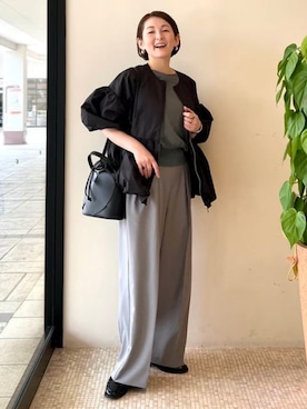 「ラフコーデ」｜「アイテム（ブルゾン）」を使った、BEAMS HEART WOMENさん（レディース・163cm）の春コーディネート