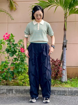 「アイテム（ポロシャツ）」を使った、BEAMS HEART WOMENさん（レディース・160cm）の春コーディネート
