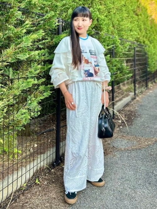 INDIA レース ワイドパンツ