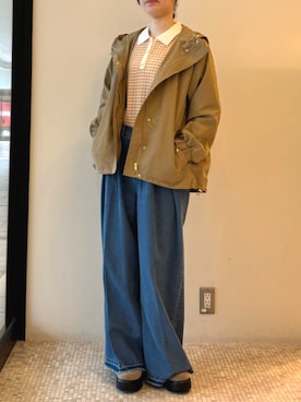 「アイテム（ポロシャツ）」を使った、BEAMS HEART WOMENさん（レディース・158cm）の春コーディネート