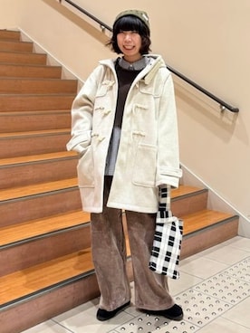 「アイテム（ダッフルコート）」を使った、BEAMS HEART WOMENさん（レディース・158cm）の秋コーディネート