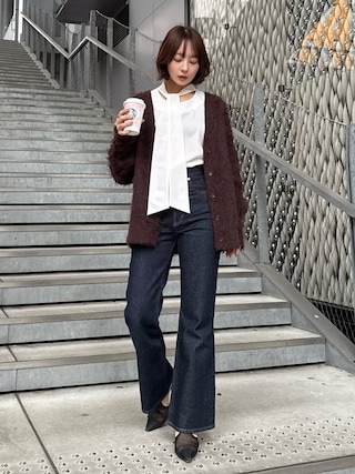 SENEE（セニー）の「shaggy knit cardigan（シャギーニット