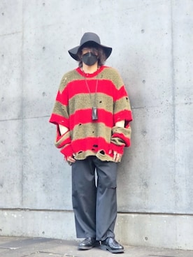 「アイテム（ニット/セーター）」を使った、1721msさん（メンズ・181cm）の夏コーディネート