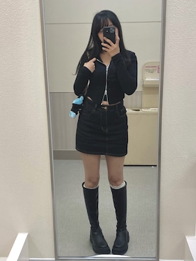 「アイテム（デニムスカート）」を使った、cattia21さん（レディース・162cm）の秋コーディネート