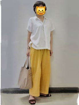 「アイテム（ポロシャツ）」を使った、pomepomekurukuruさん（レディース・157cm・50代）の夏コーディネート