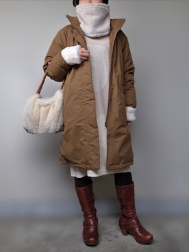 「marimekko（マリメッコ）のアイテム」を使った、pomekuruさん（レディース・157cm）の冬コーディネート