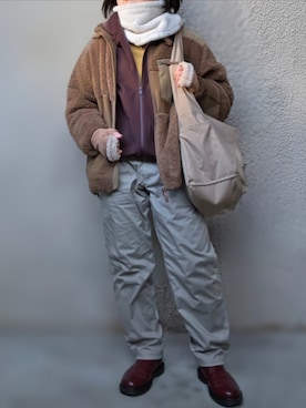 「Engineered Garments（エンジニアードガーメンツ）のアイテム」を使った、pomekuruさん（レディース・157cm）の春コーディネート