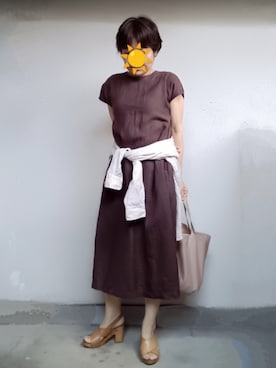 「アイテム（ワンピース）」を使った、pomepomekurukuruさん（レディース・157cm・50代）の夏コーディネート