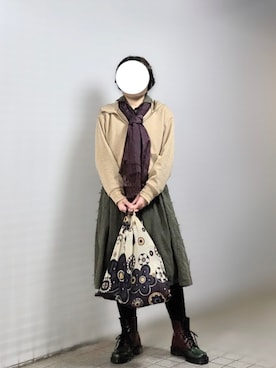 「アイテム（エコバッグ/サブバッグ）」を使った、pomekuruさん（レディース・157cm）の冬コーディネート