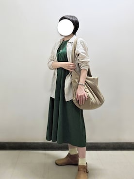 「アイテム（ワンピース/ドレス）」を使った、pomepomekurukuruさん（レディース・157cm・50代）の秋コーディネート