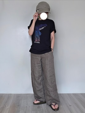 「無印良品（ムジルシリョウヒン）のアイテム（その他パンツ）」を使った、pomekuruさん（レディース・157cm）の秋コーディネート