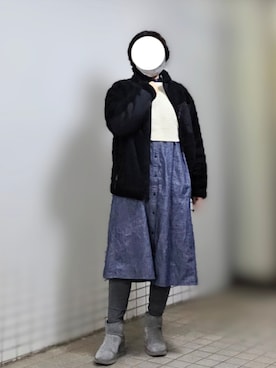 「アイテム（シャツワンピース）」を使った、pomekuruさん（レディース・157cm）の冬コーディネート