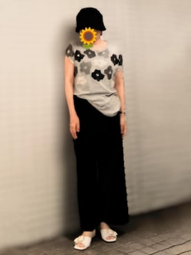 「アイテム（帽子）」を使った、pomepomekurukuruさん（レディース・157cm・50代）の夏コーディネート