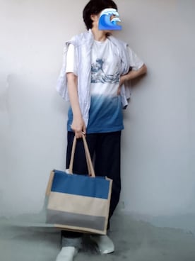「アイテム（スリッポン）」を使った、pomepomekurukuruさん（レディース・157cm）の夏コーディネート