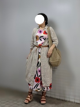 「アイテム（サンダル）」を使った、pomepomekurukuruさん（レディース・157cm・50代）の秋コーディネート