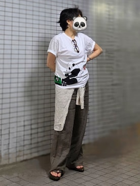 「アイテム（アナログ腕時計）」を使った、pomepomekurukuruさん（レディース・157cm）の夏コーディネート
