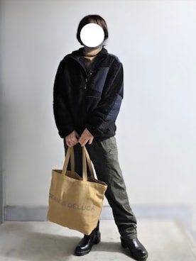 「アイテム（カーゴパンツ）」を使った、pomekuruさん（レディース・157cm）の冬コーディネート