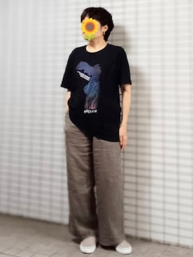 「アイテム（スリッポン）」を使った、pomepomekurukuruさん（レディース・157cm・50代）の夏コーディネート