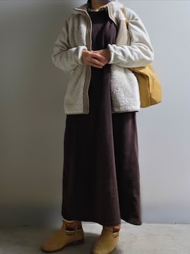 「アイテム（バッグ）」を使った、pomekuruさん（レディース・157cm・50代）の冬コーディネート